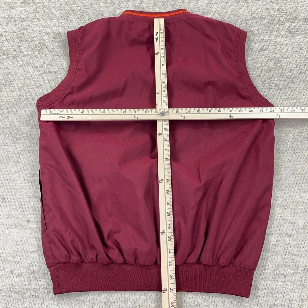 Virginia Teck Hokies Jacket Vest Men Large Pullover Windbreaker Golf‎ Y2K Maroon